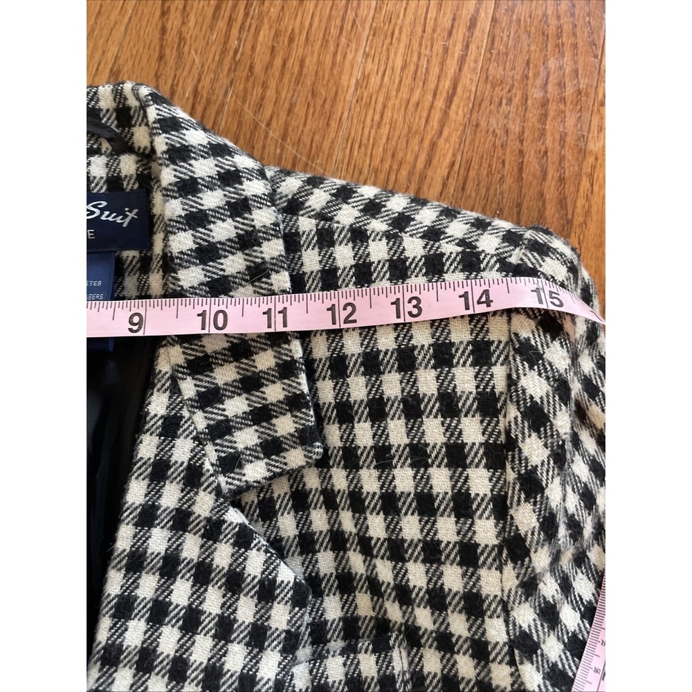 Vintage Y2K Sweet‎ Suit Houndstooth Blazer Long Sz 6 Preppy Oversized Workwear - Picture 8 of 10